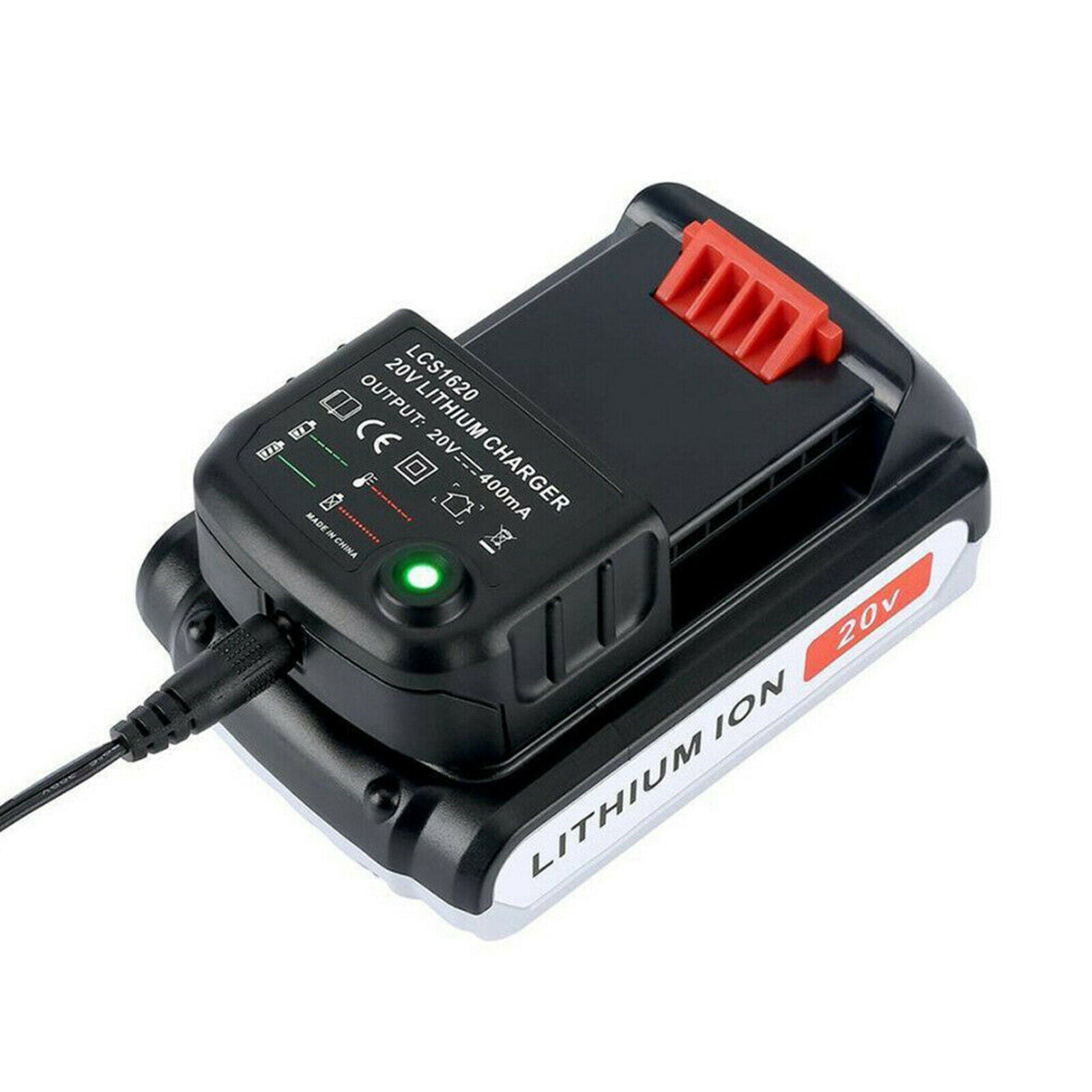 LCS1620 20V Lithium Ion Battery Charger for Black & Decker LB20 US Plug