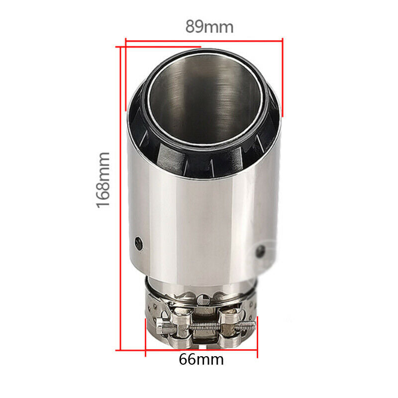 66mm-89mm Stainless Steel Car Auto SUV Exhaust Pipe Muffler End Tips Trim Chrome