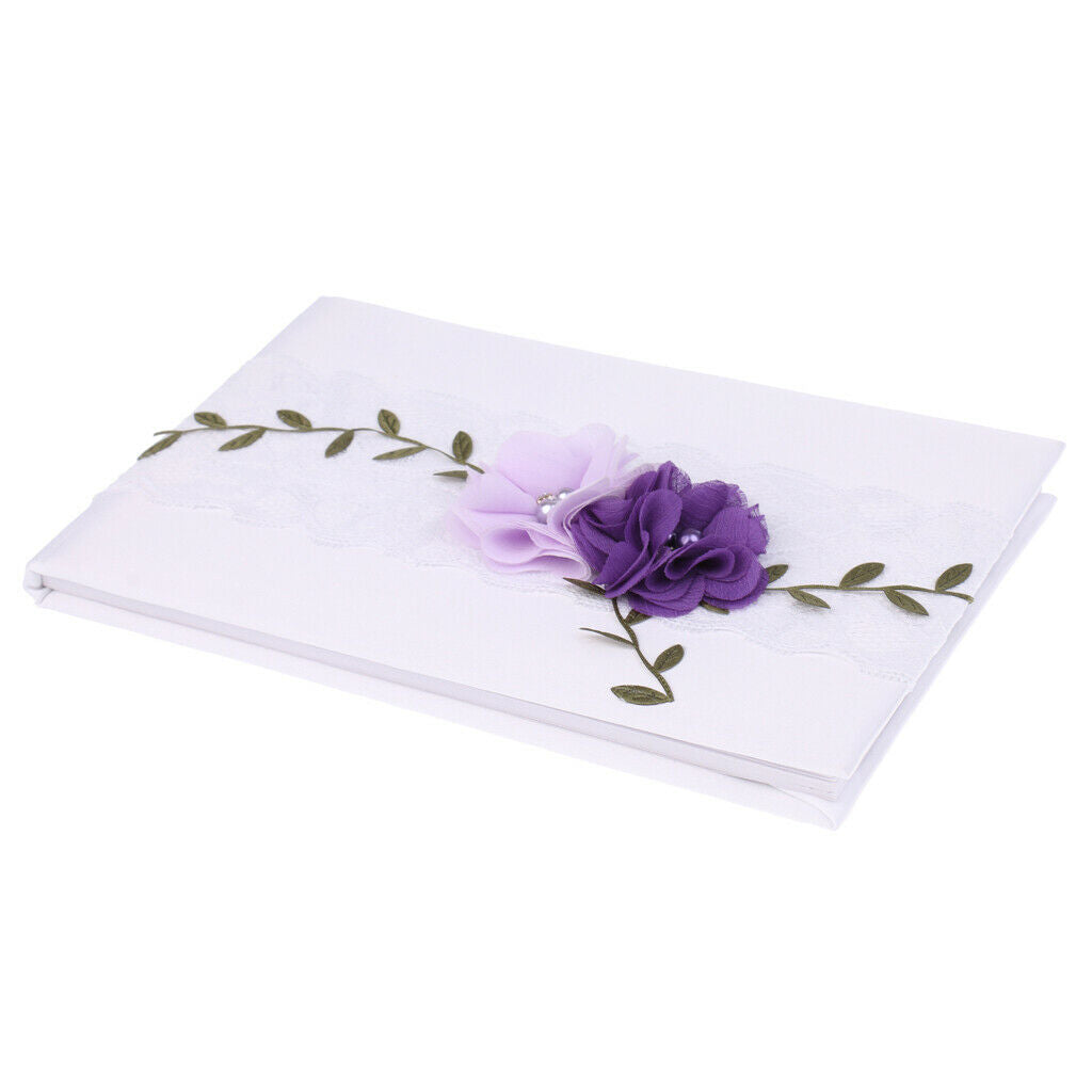Wedding Purple Floral Guest Book Signature Book Party Decorations Supplies