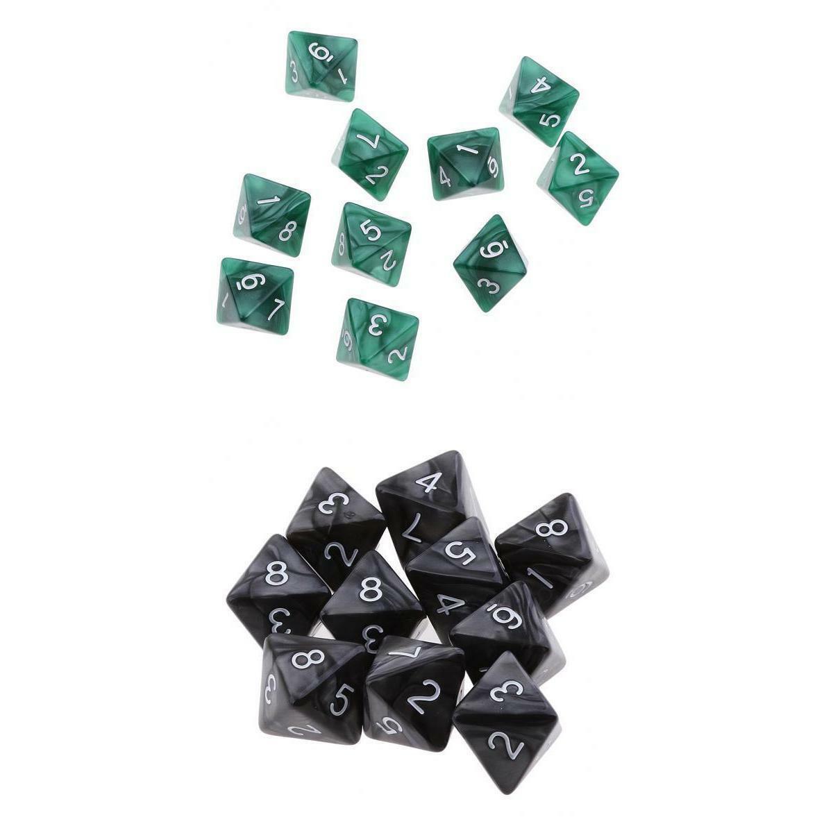 20pcs Acrylic 8 Sided D8 Dices Dies for Casino Poker Card Dice Guessing Game