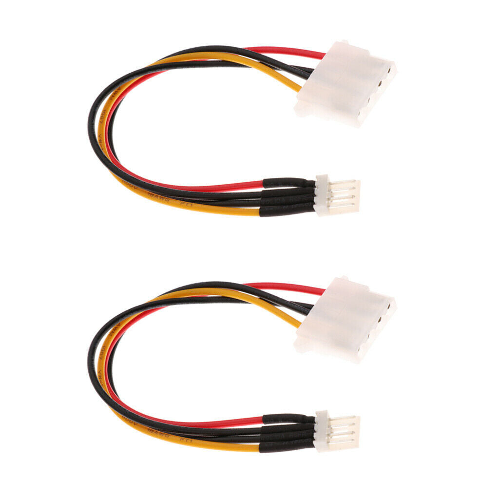 2Pcs Power Converter Adapter Cable 4 pin Plug to 4 pin Female Connector Cord