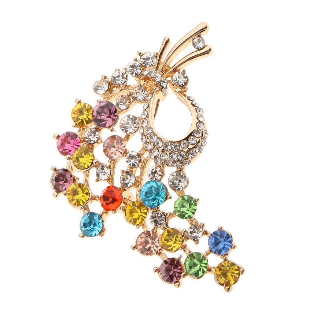Colorful Rhinestone Crystal Flower Broach Brooch Pin Wedding Bridal Corsage