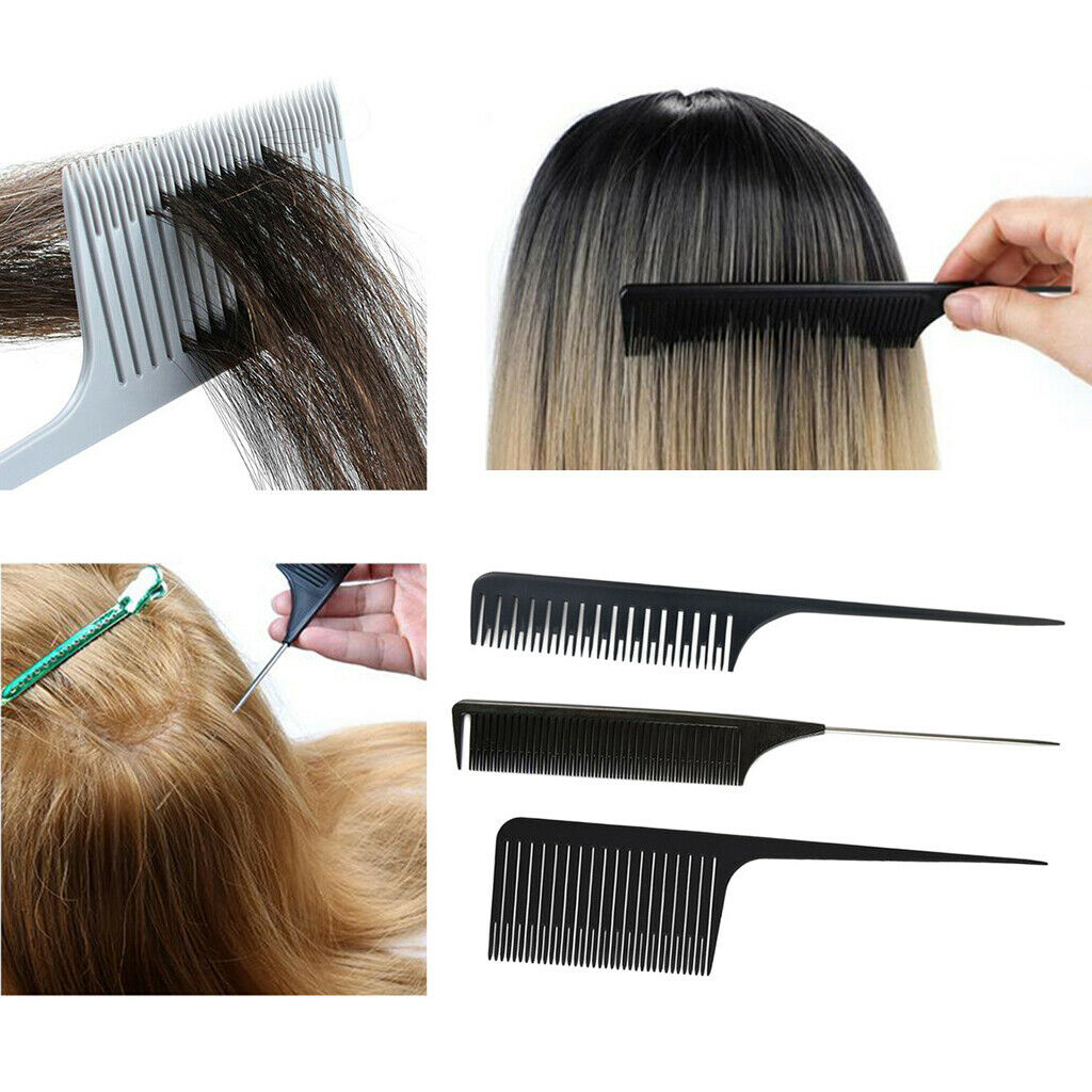 3Pcs Heat-resistant Weave Highlighting Foiling Hair Comb Salon Combs Tool