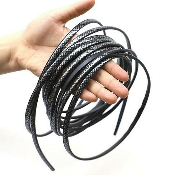 5M Carbon Fiber Car Door Moulding Rubber Scratch Protector Strip Edge Guard Trim