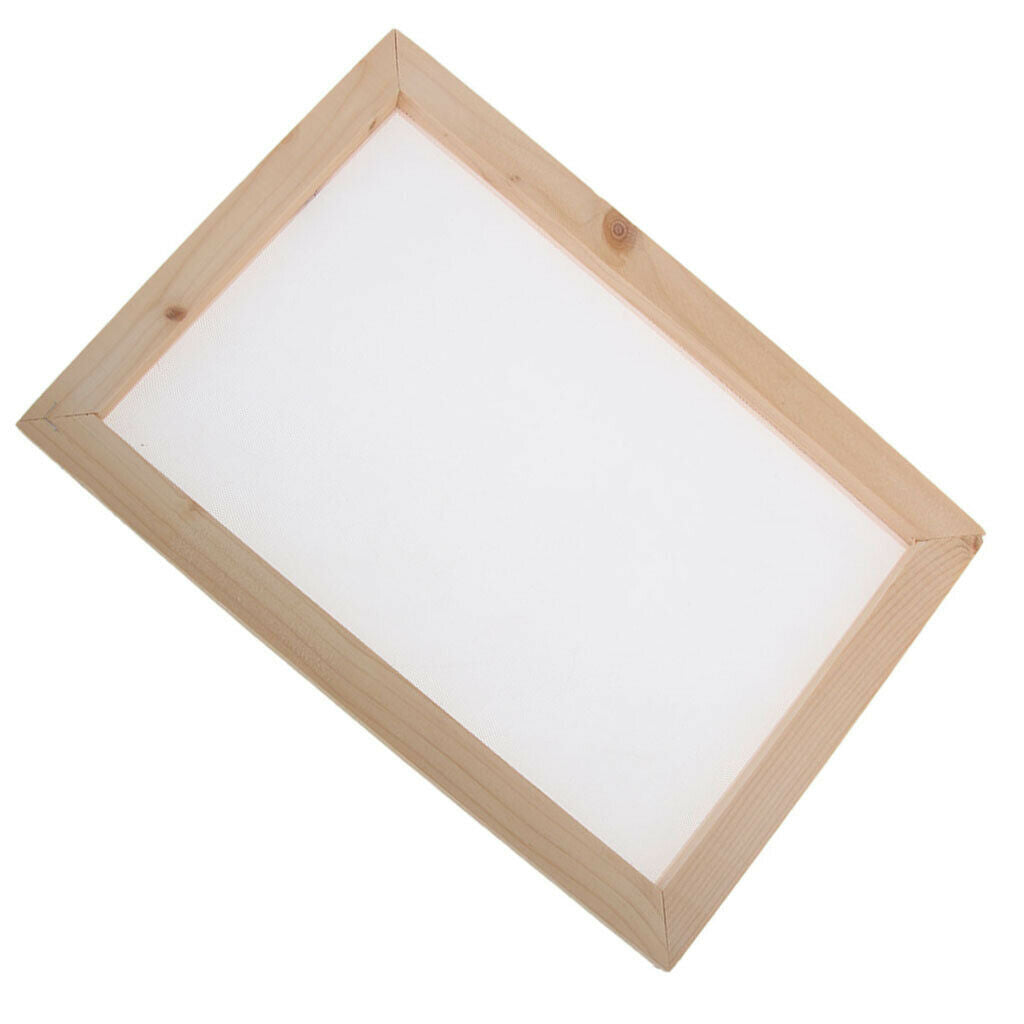 Wooden Paper Making Mould Frame Papermaking Screen for DIY Kids Crafts 20x30cm
