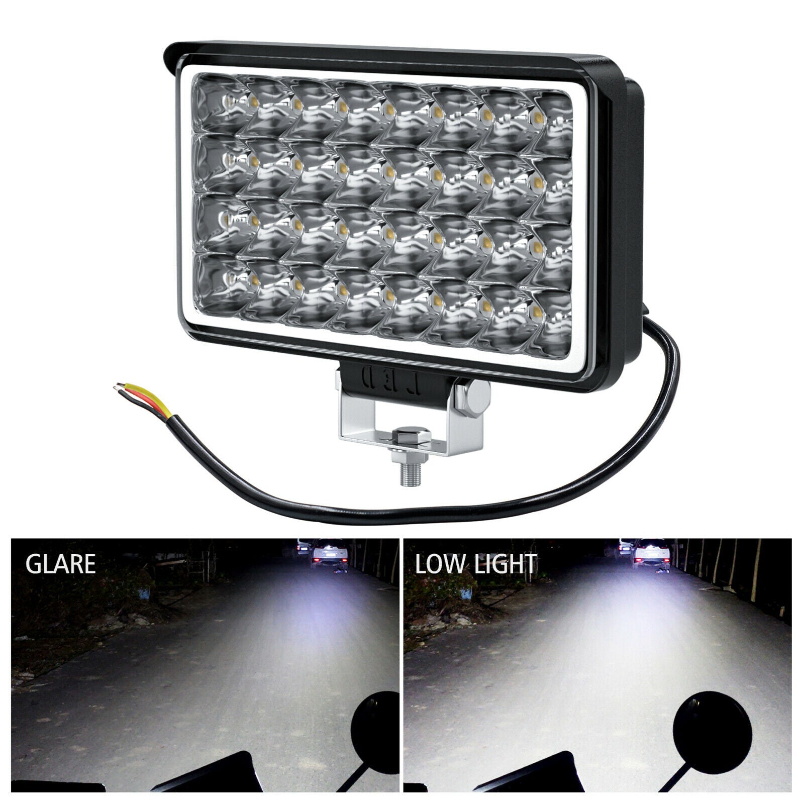 4"Inch Car Roof Light 32 Lamp Beads Front Bumper Spotlight 32W LED Work Light
