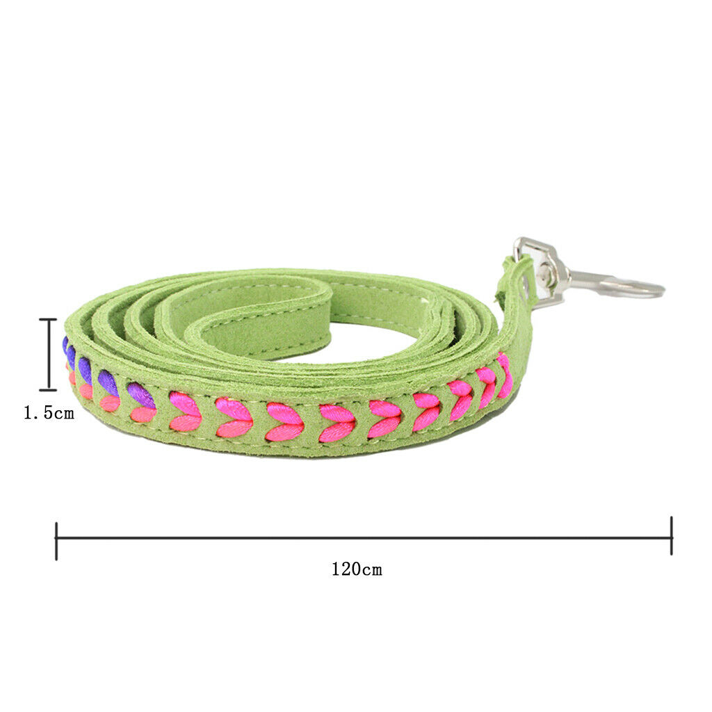 Colorful Weave Pet Dog Leash Leads Walking Traction Rope Cord Light Green S
