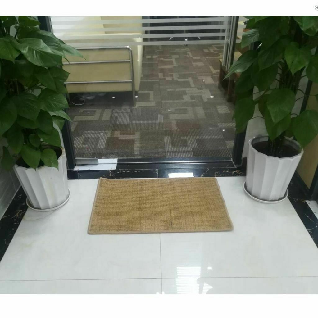 Natural Fiber Sisal Rectangle Doormat Indoor Outdoor 50x80cm