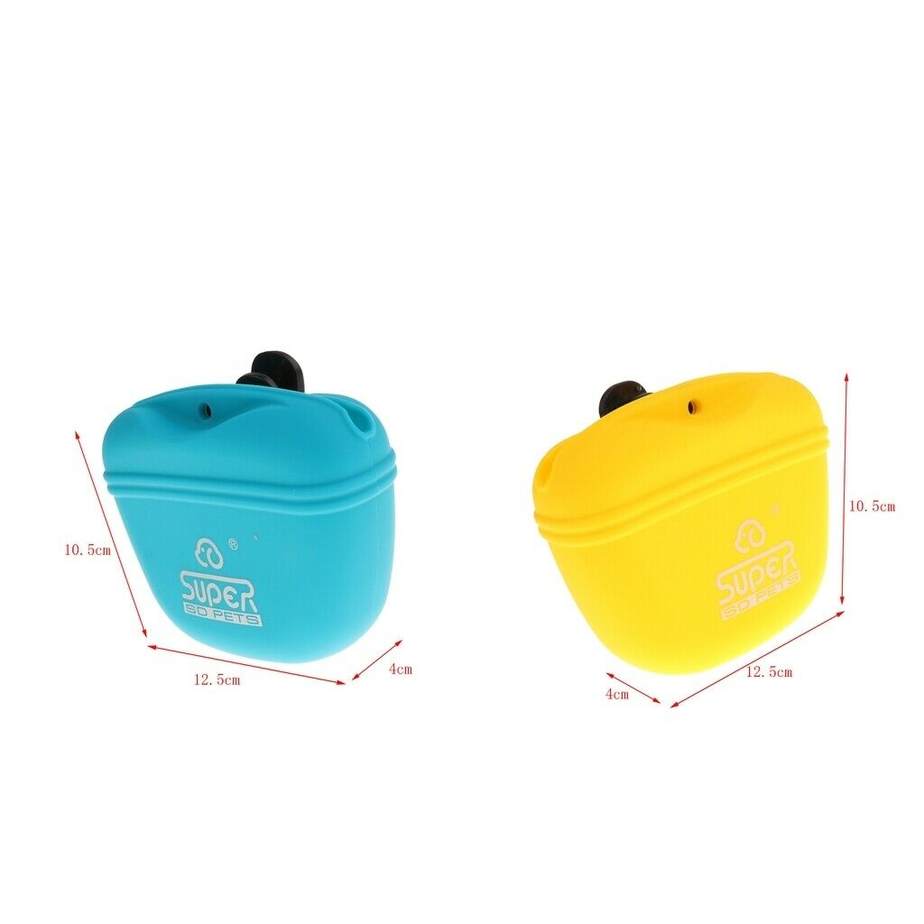2 Pcs Silicone Dog Treat Pouch - Training Bag Can Easily Carries Snacks and Toys