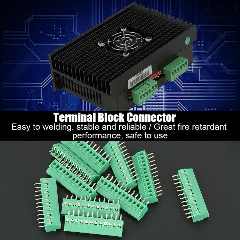 10pcs/set 12 Pin 2.54mm Pitch Green PCB Universal Screw Terminal Block Connector