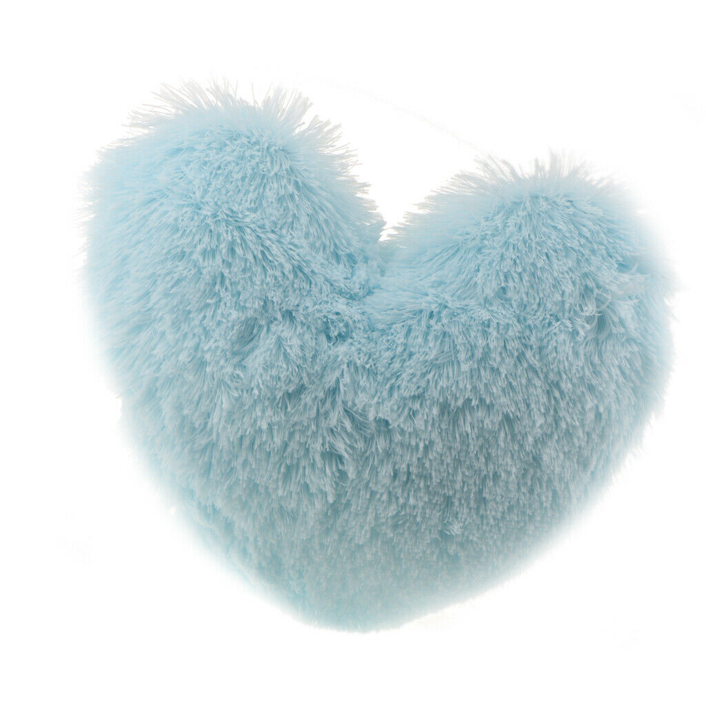 Super Soft Heart-shaped Throw Pillow Home Sofa Car Decorative Pillow Blue+White