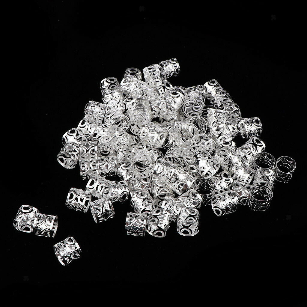 200 Pieces Dreadlocks Beads DIY Style Hair Decoration Braid Rings Hoops