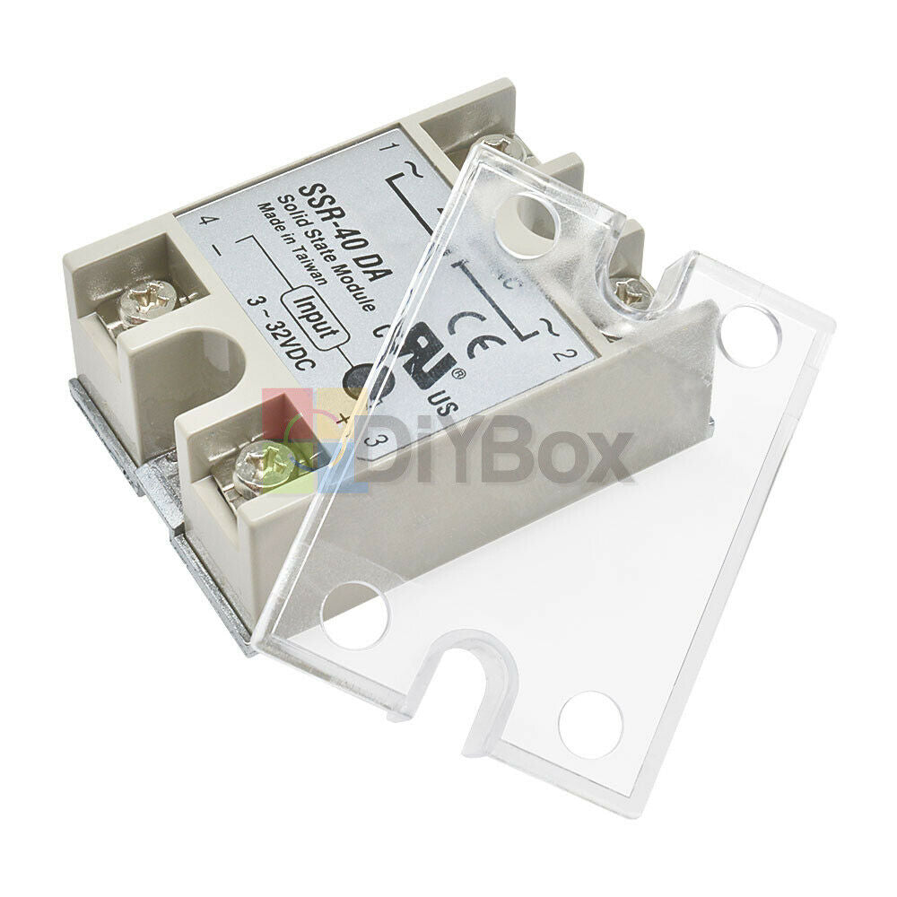 2x Transparent Clear Acrylic Cover for SSR Single Phase Solid State Relay Module