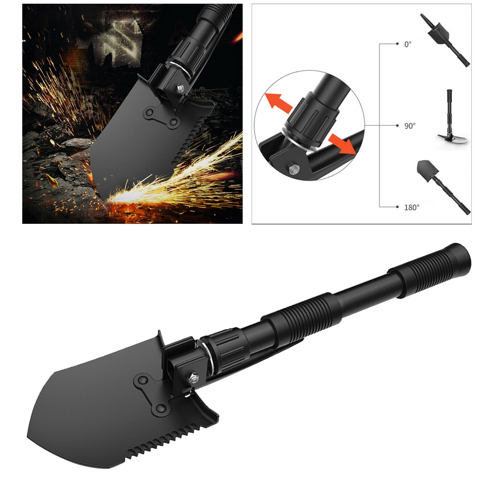 Compact Folding Camping Shovel Pocket Garden Trowel Spade Digging Tools
