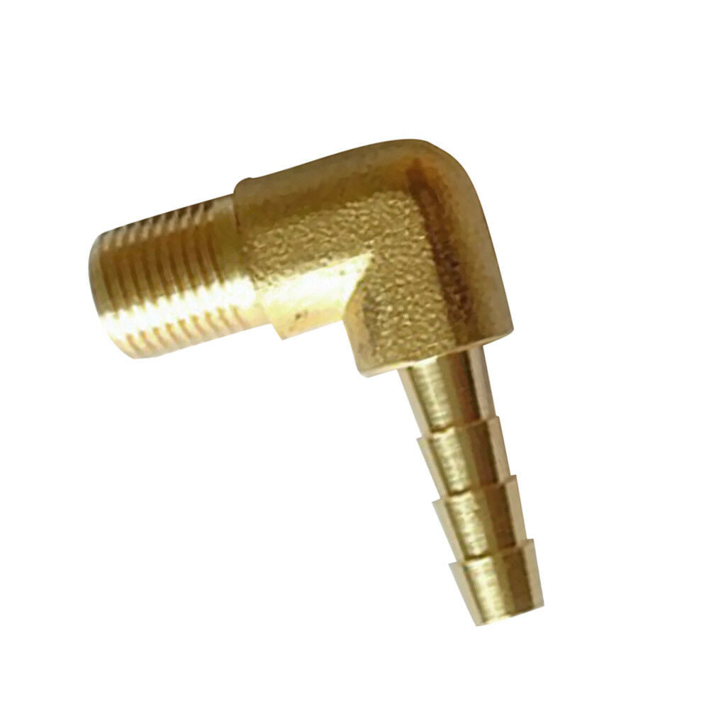 1/8'' BSP to 8mm Brass 90 Degree Male Elbow Barb Hose Tail Pipe Gas Fitting