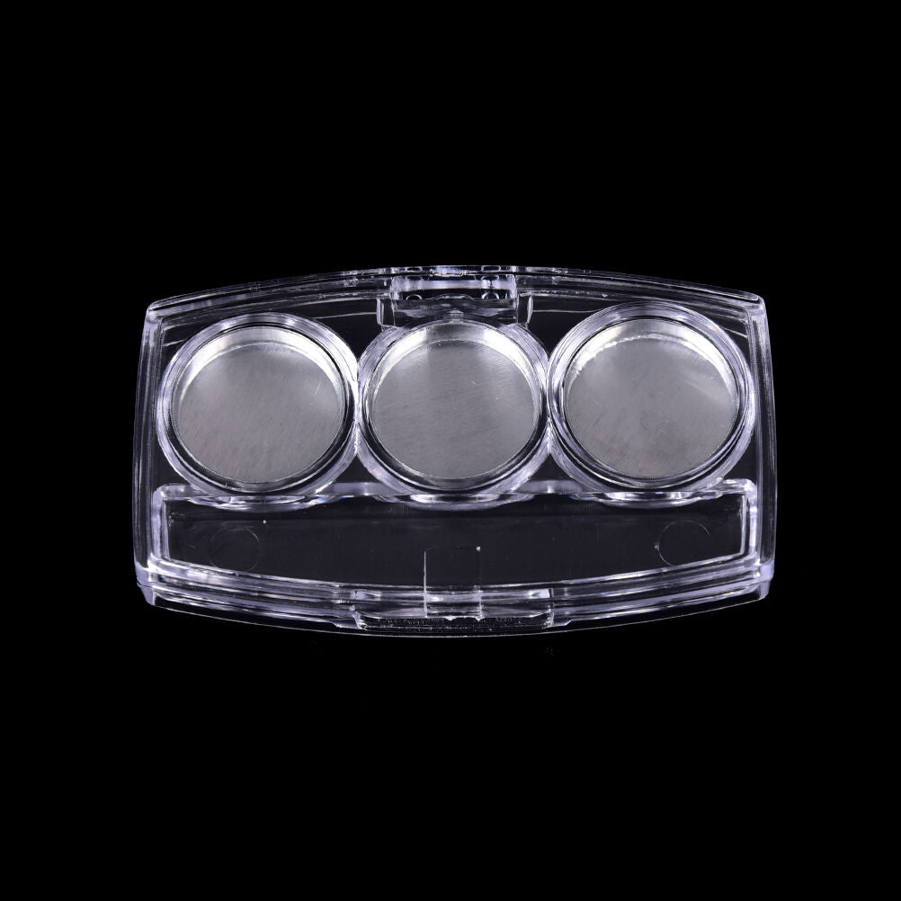 Empty 3Round Grids Eyeshadow Lipstick PowderBox Case Cosmetic Packing+Palette DD