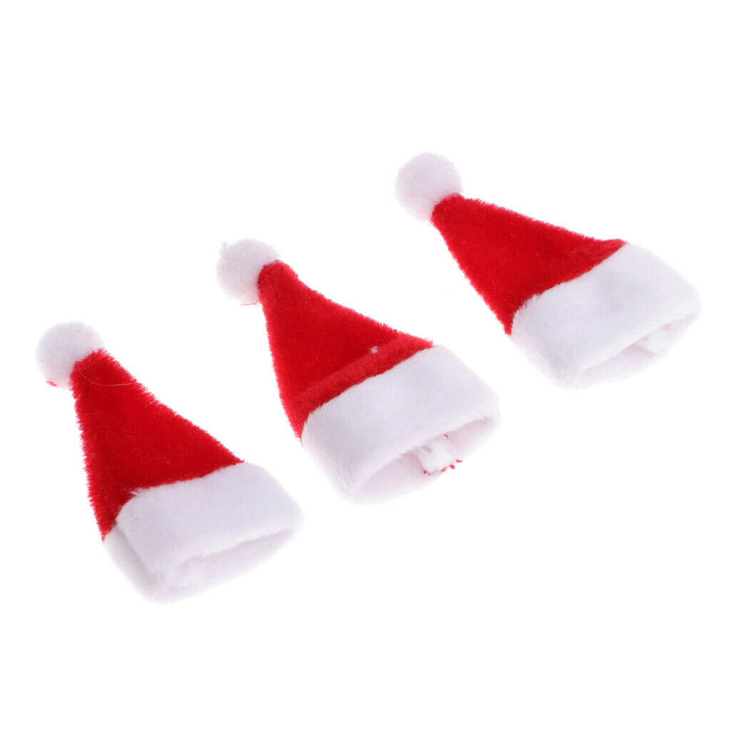 3Pcs 1/12 Scale Christmas Santa Claus Hat Decor Supplies Toys Accessory
