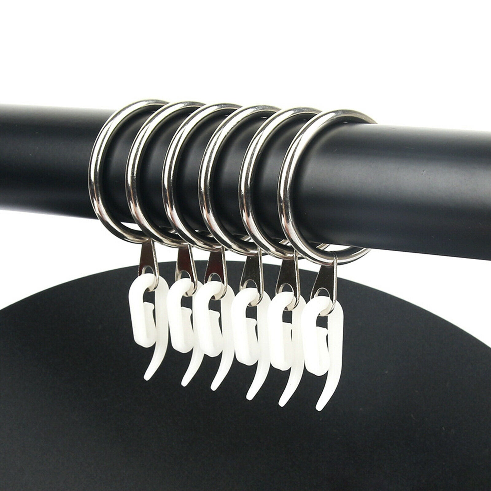 50PCS-Curtain Shower Curtain Hooks Glide Rings Stainless Steel Set