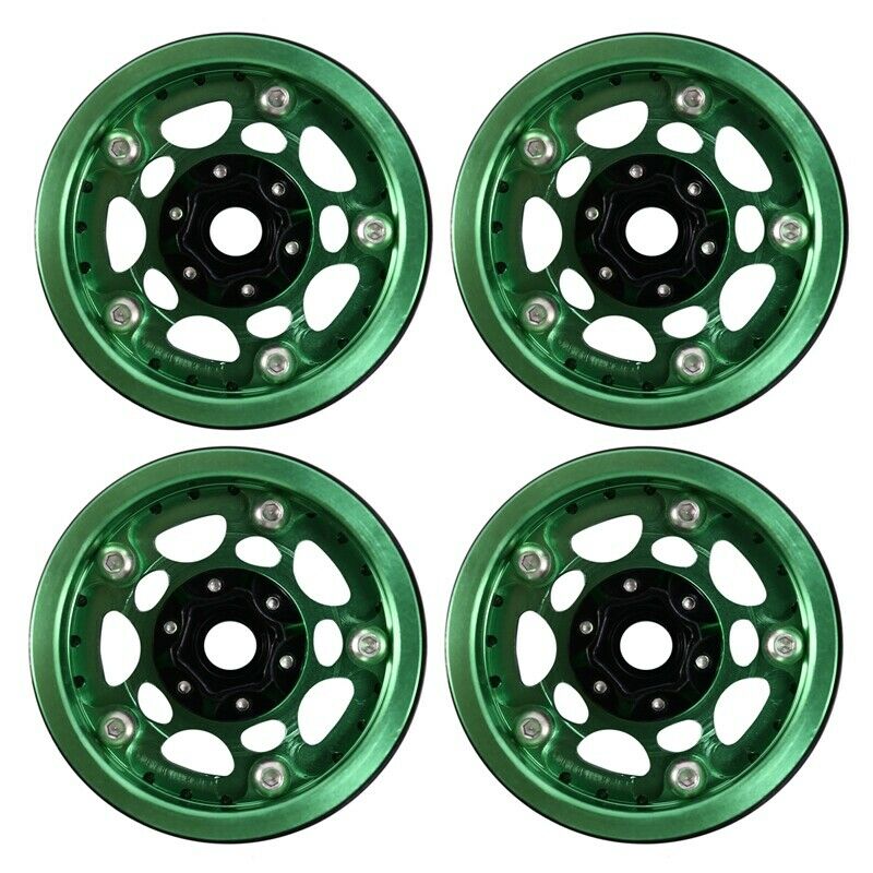 4PCS Metal 1.9 Inch Beadlock Wheel Rims for 1/10 Scale Rc Cler Traxxas -4 AxiaA4