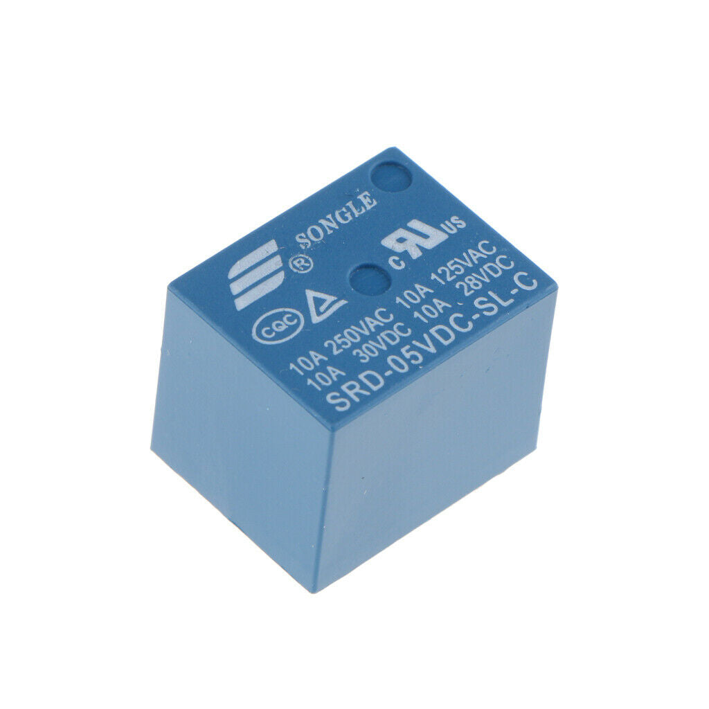 10 pieces power relay Coil voltage: DC 5V; Load capacity: 10A 250VAC