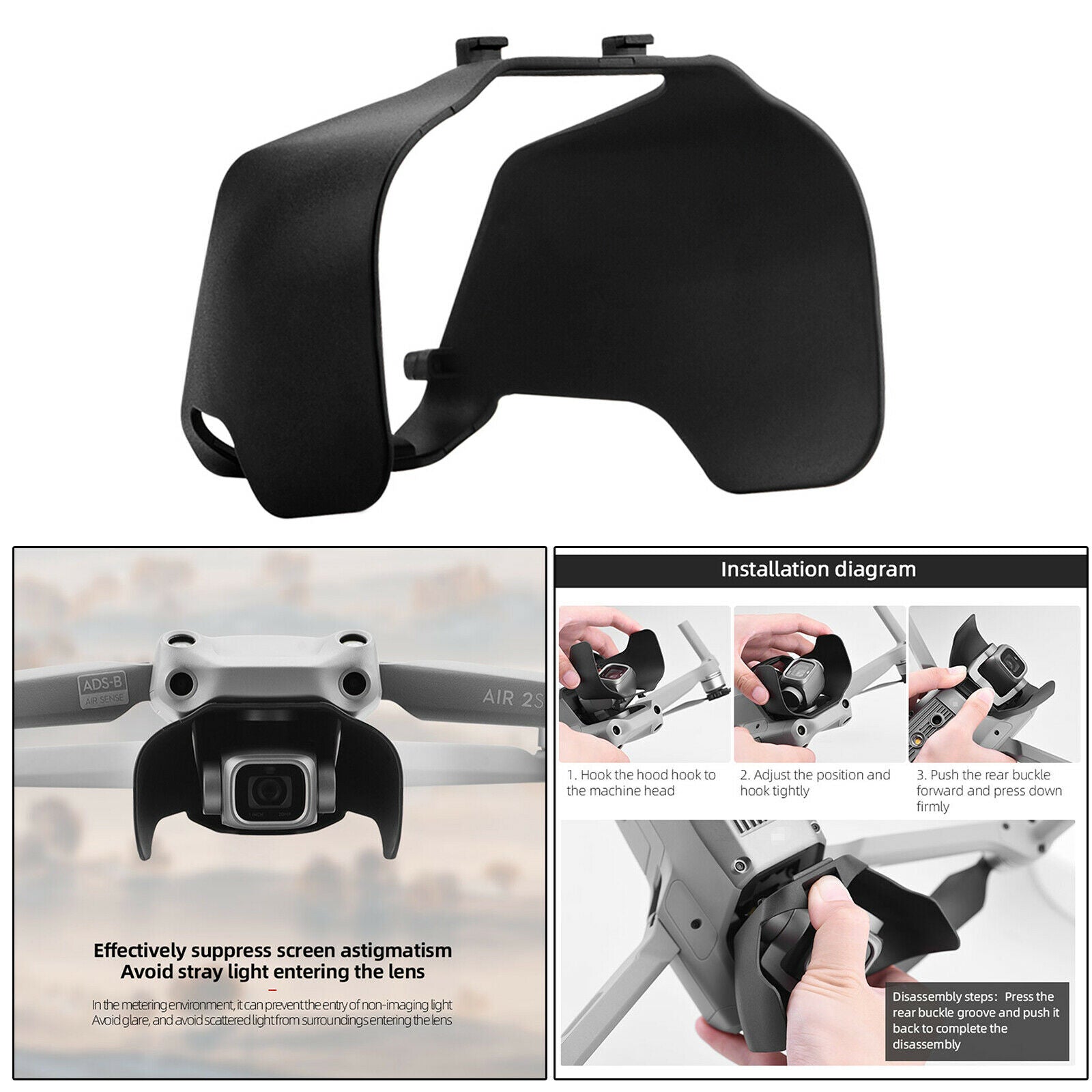 Mini Lens Hood Protector Anti Flare for DJI Mavic Air 2S Drone Accessories