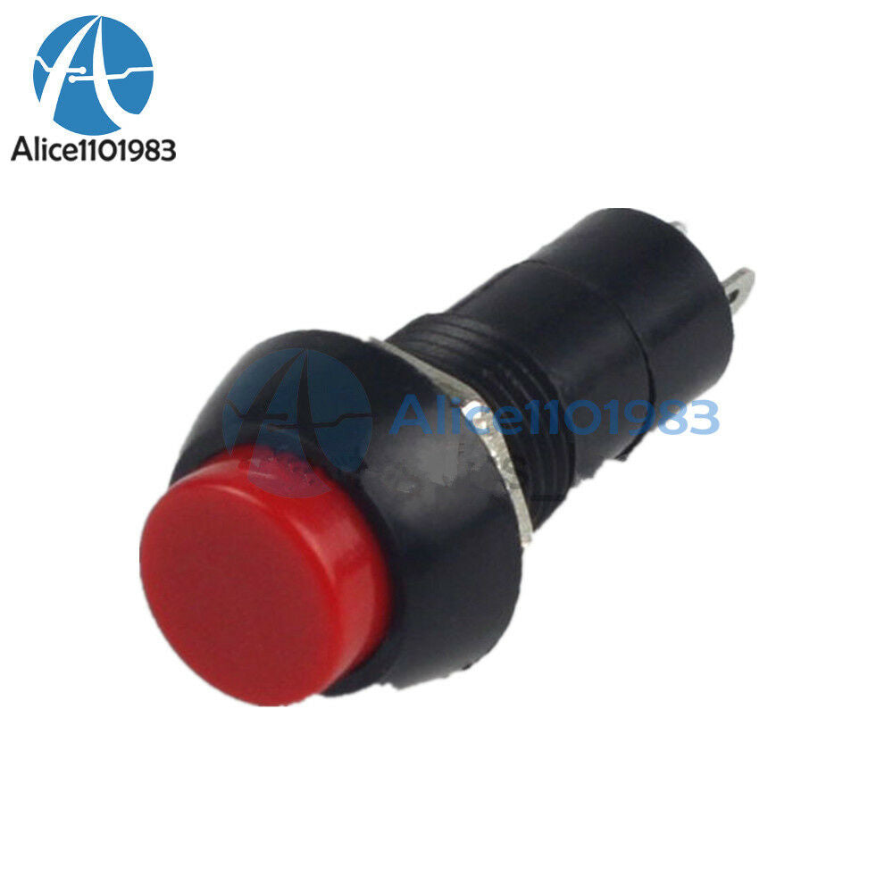 5PCS12mm 250V 3A Red Push Button Switch PBS-11B No Self-Lock ON/OFF Lock
