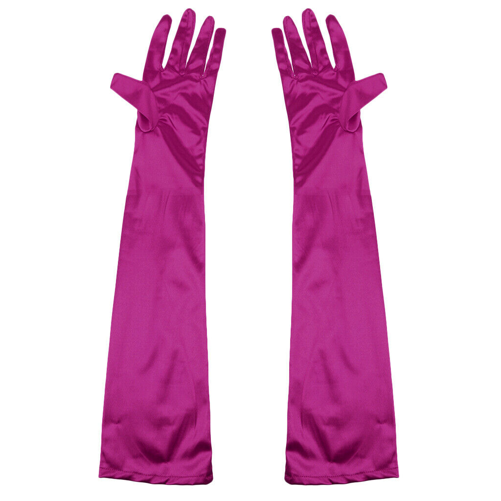 2Pairs Long Gothic Operon Satin Gloves Fancy Dress Woman