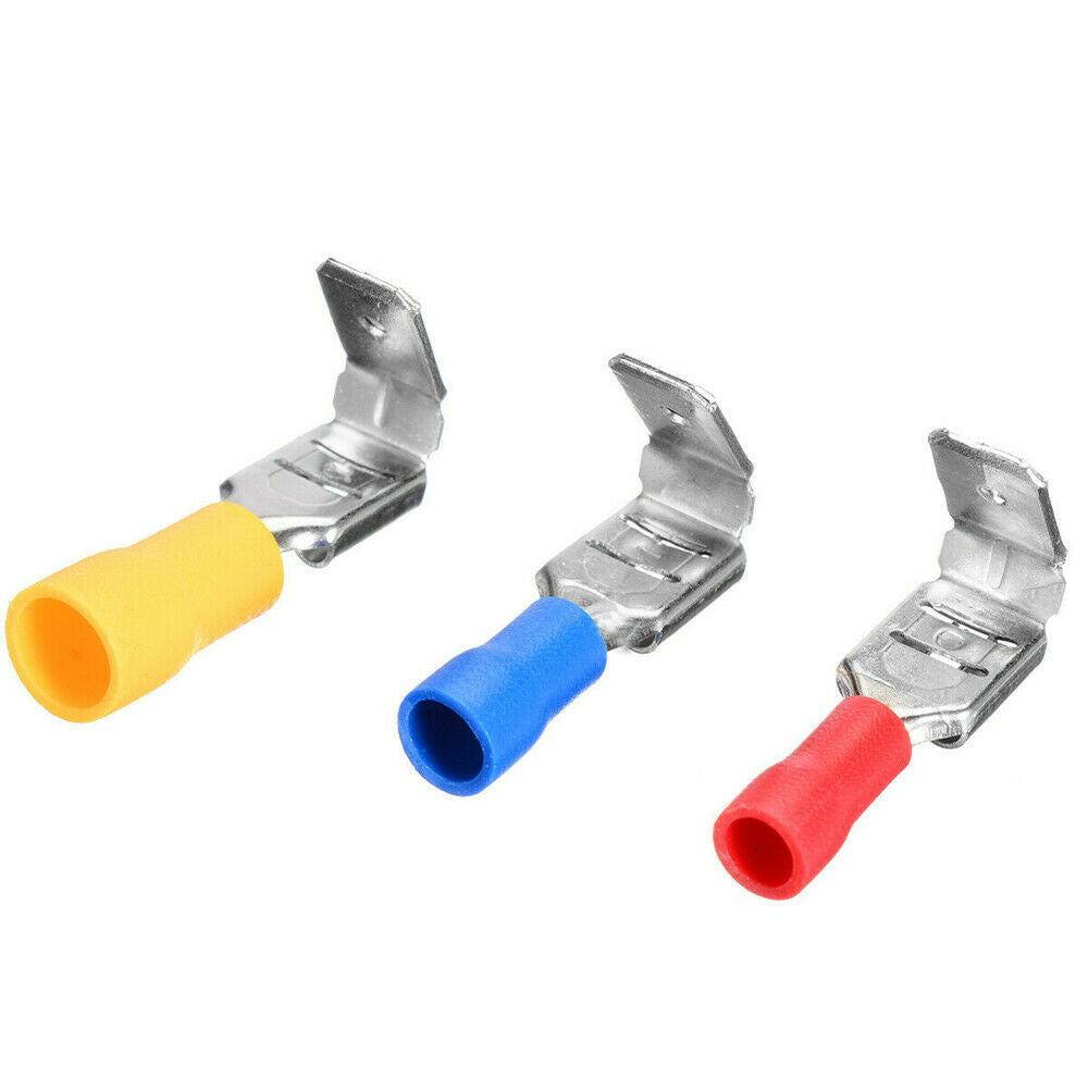100PCS Red&Blue&Yellow Piggyback Insulated Spade Crimp Terminal Connectors