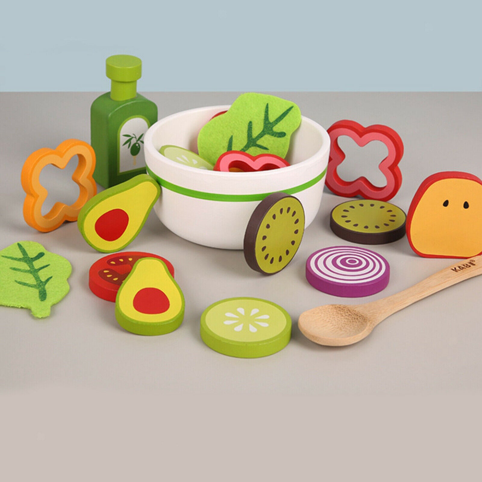 Garden Vegetables Wooden Cooking Accessories for Kids, Pretend Play Food,