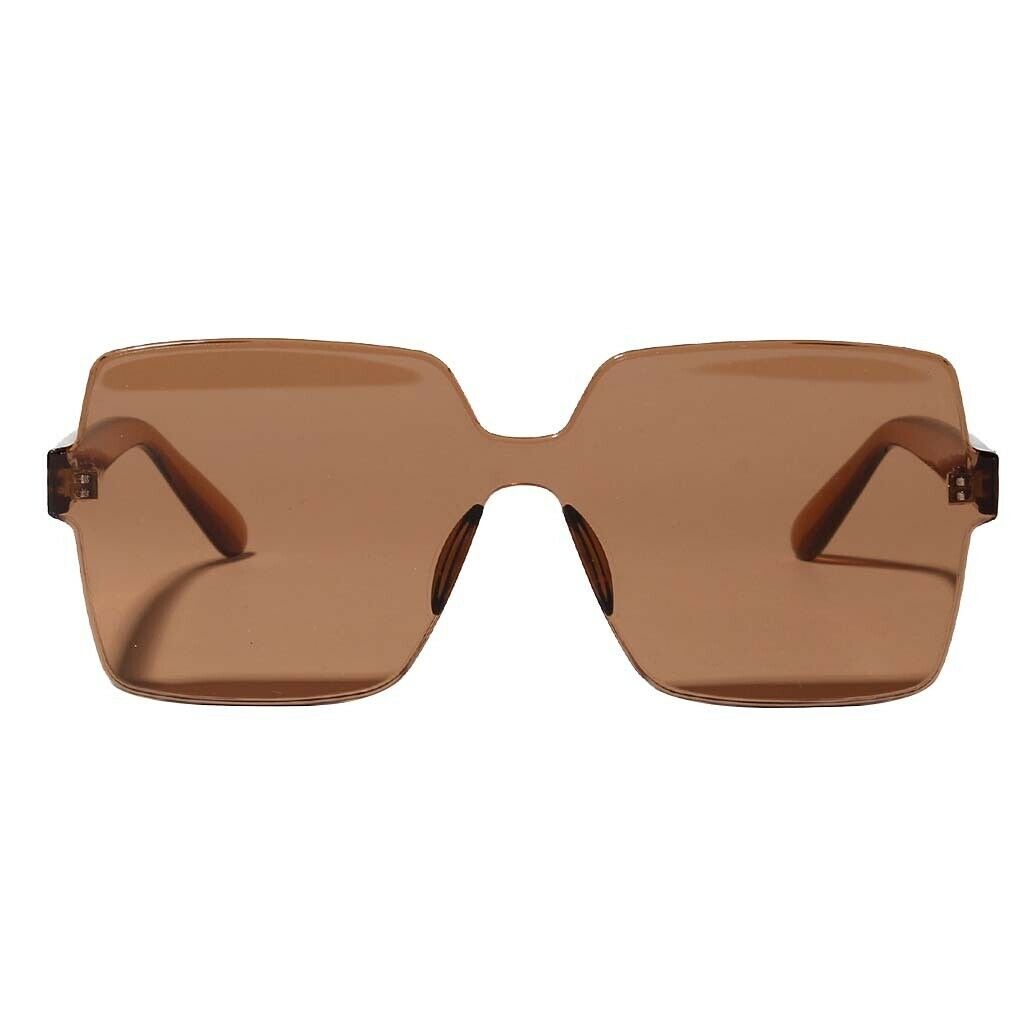 2PCS Women's Oversized One Piece Sunglasses Rimless UV400 Eyeglasses Party