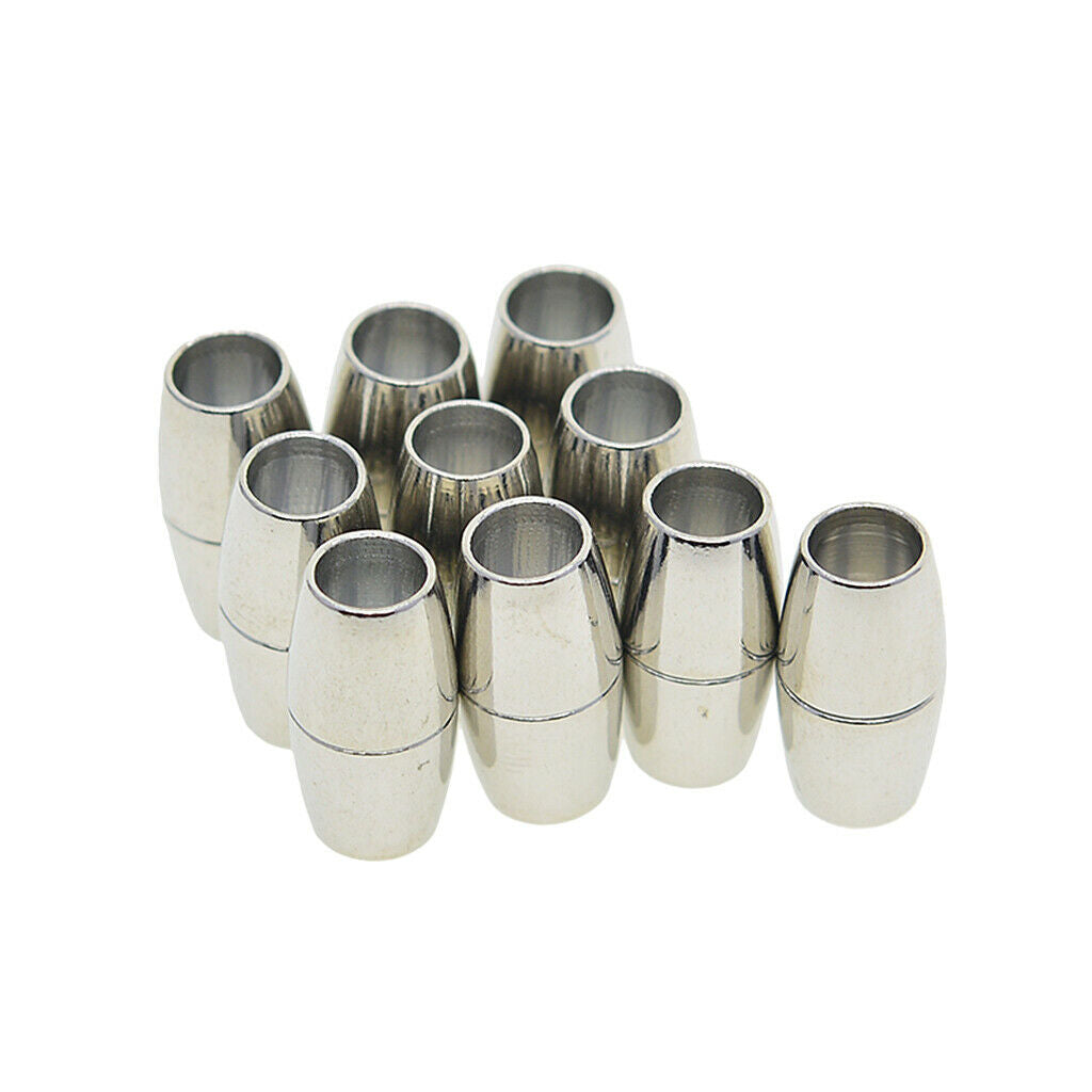 20x Barrel Tube Magnetic Clasp Closure   Round Leather Cord Kumihimo 5/6mm