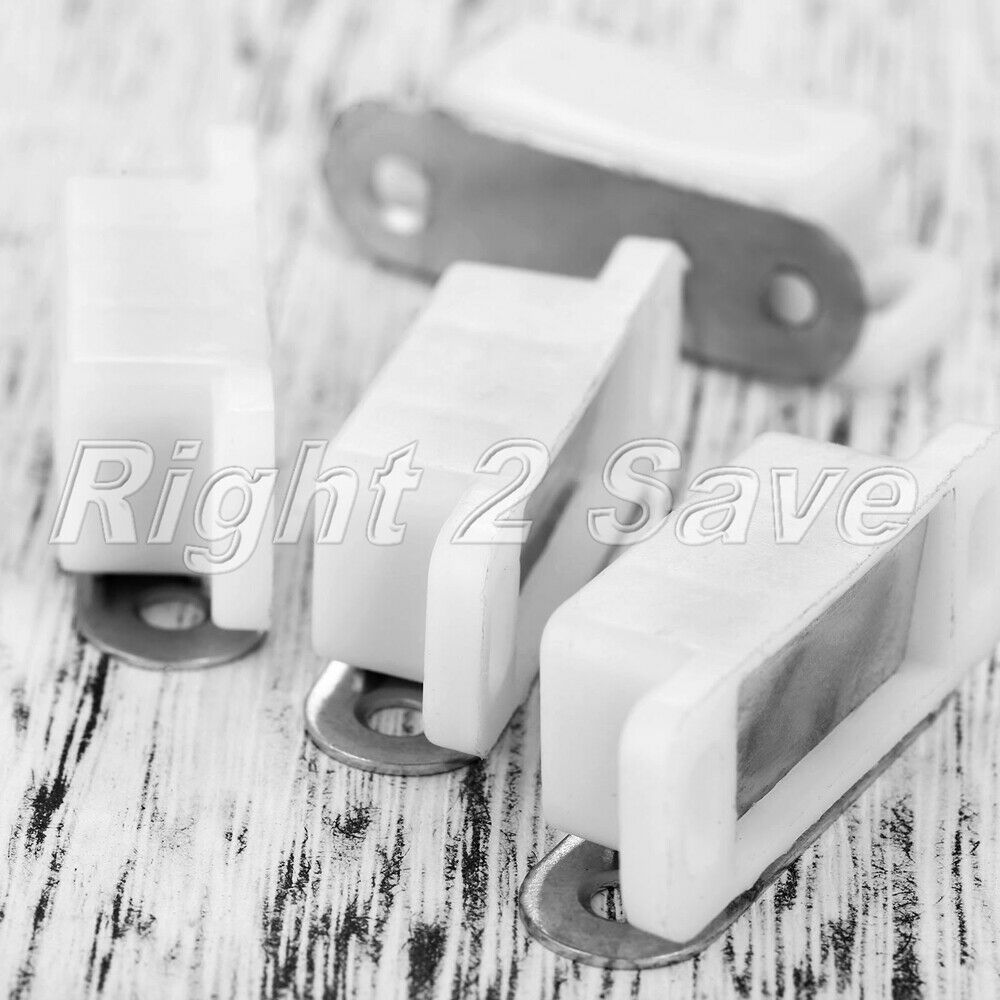 4pcs White Magnetic Door Catches Kitchen Cupboard Wardrobe Cabinet Latch Catch
