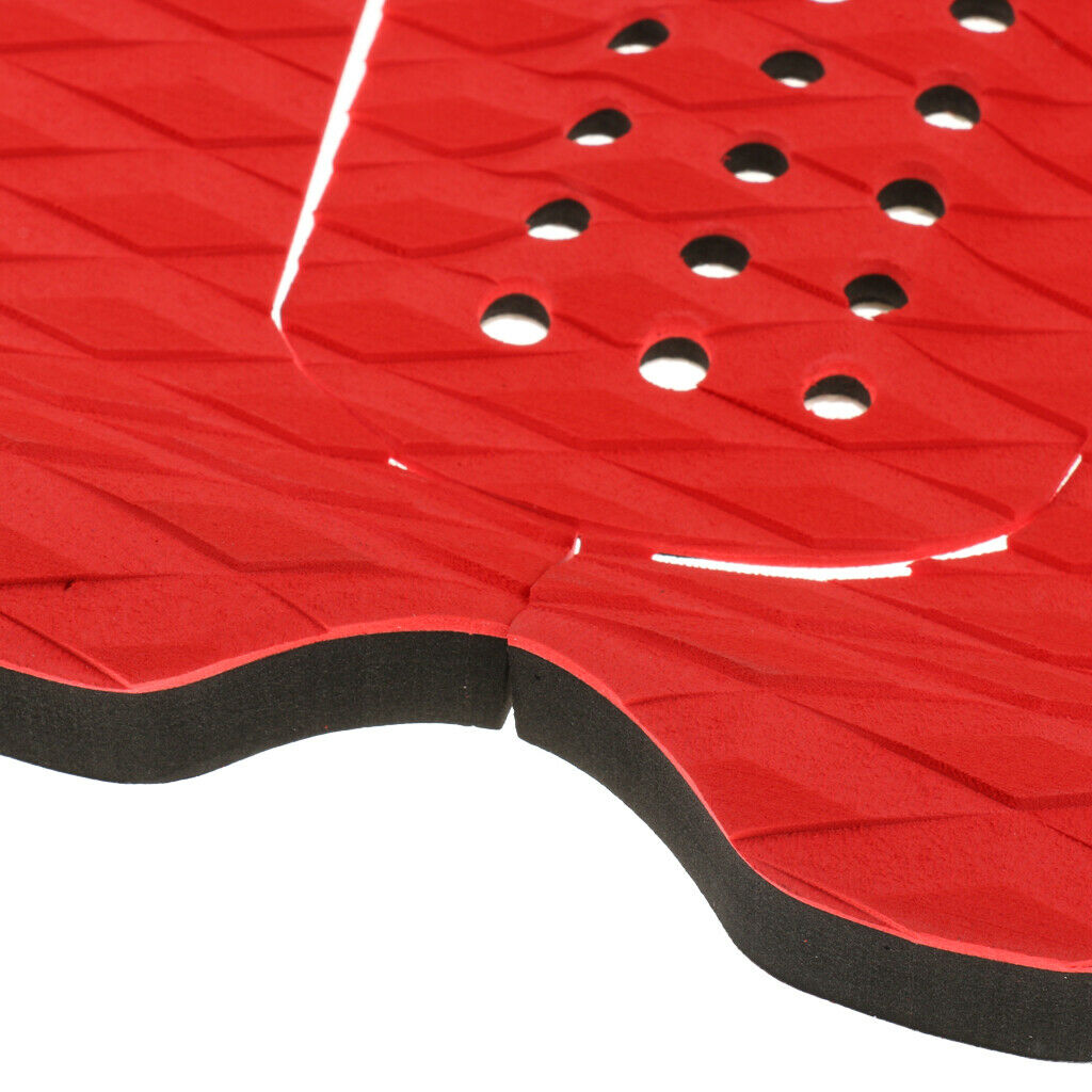 Set of 3 Surfboard Traction Tail Pads Surf Deck Grips Surfing - Red
