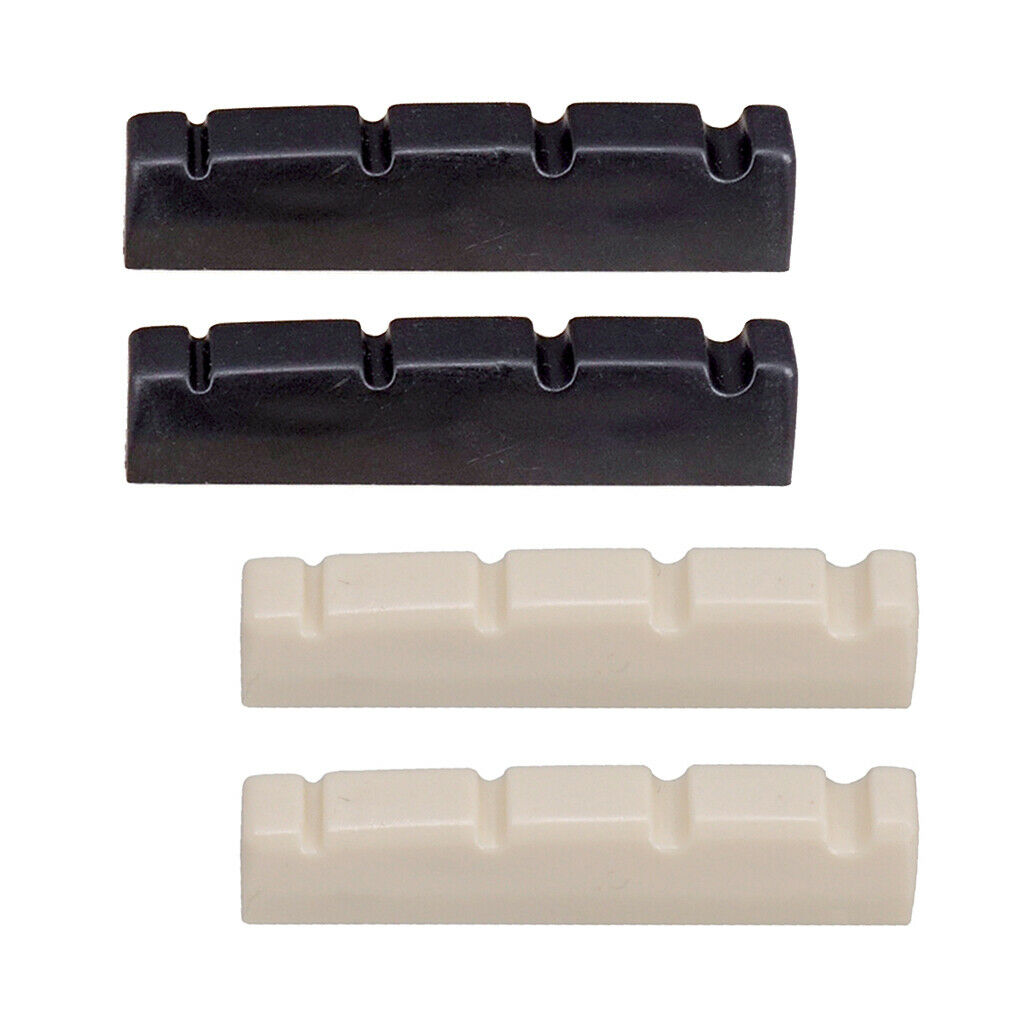 Exquisite Slotted Nut for 4 String Guitar Bass Bridge Parts Black