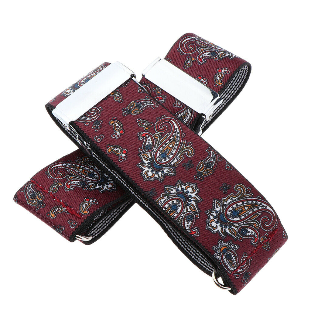 2pairs Men's Non Slip Arm Garter Adjustable Jacquard Cuff Holder Metal Clip