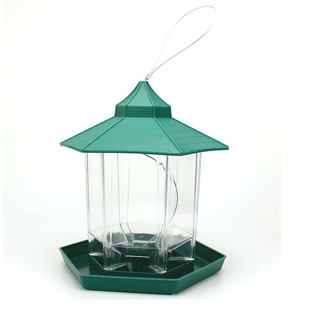 Bird Feeder Clear Garden Decoration Gazebo Wild Bird Feeder Panorama Plastic