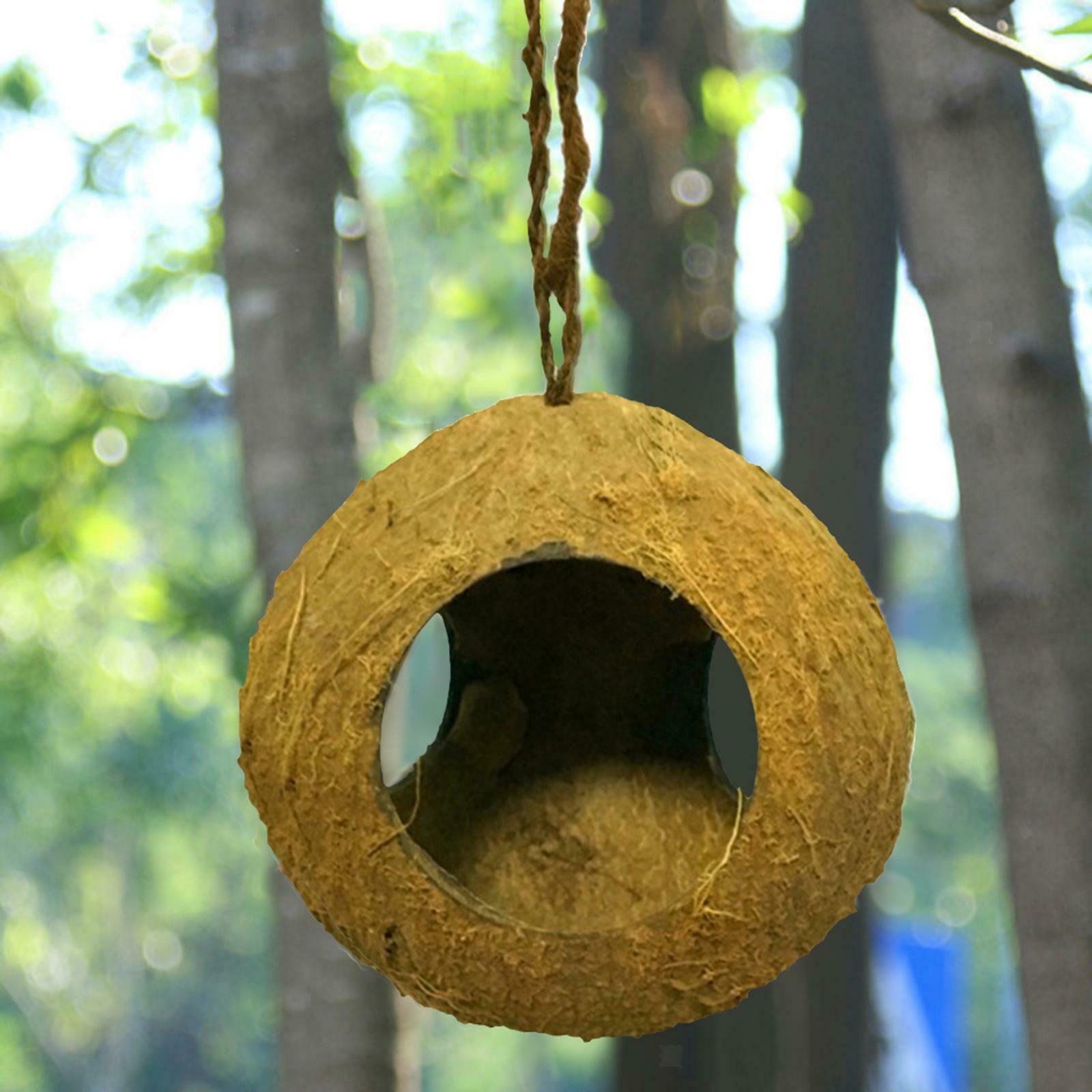 Coconut Bird Nest,  Hidden House for Parrots Cockatiel Parakeet-Small Animals