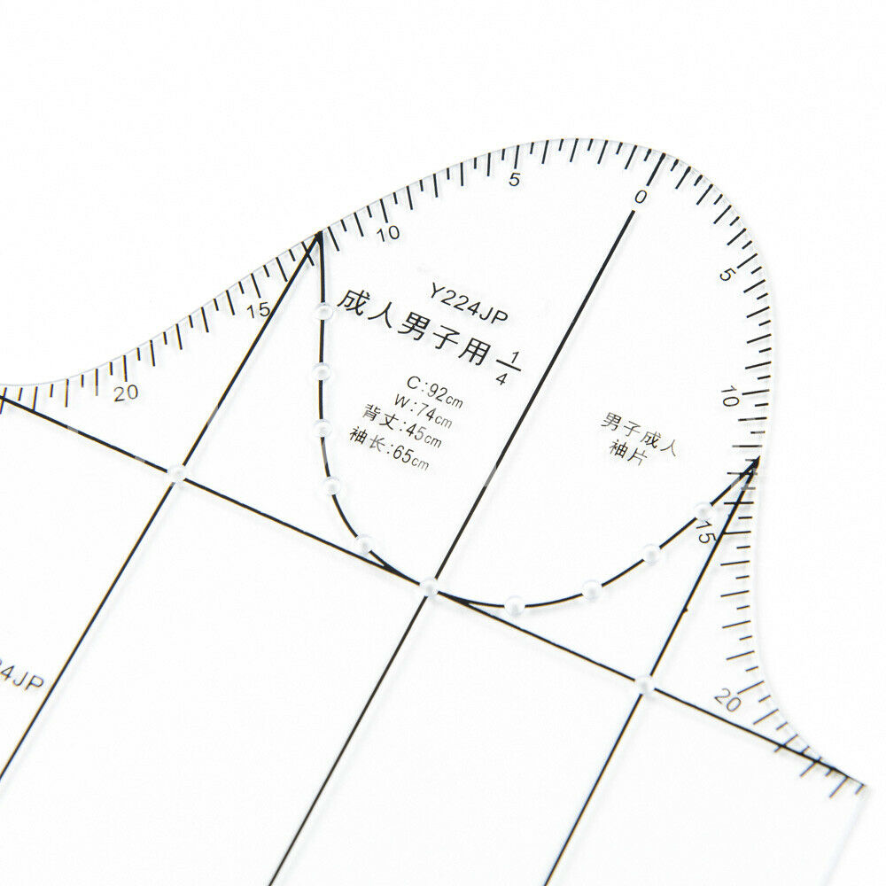 1:4 Clothes Design Ruler Drafting Template Japanese Mens Drawing Prototype Tools
