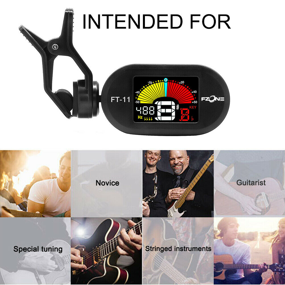 FT-11 Clip-on Tuner for Guitar Bass Violin Ukulele Guitar Tuning Instrument