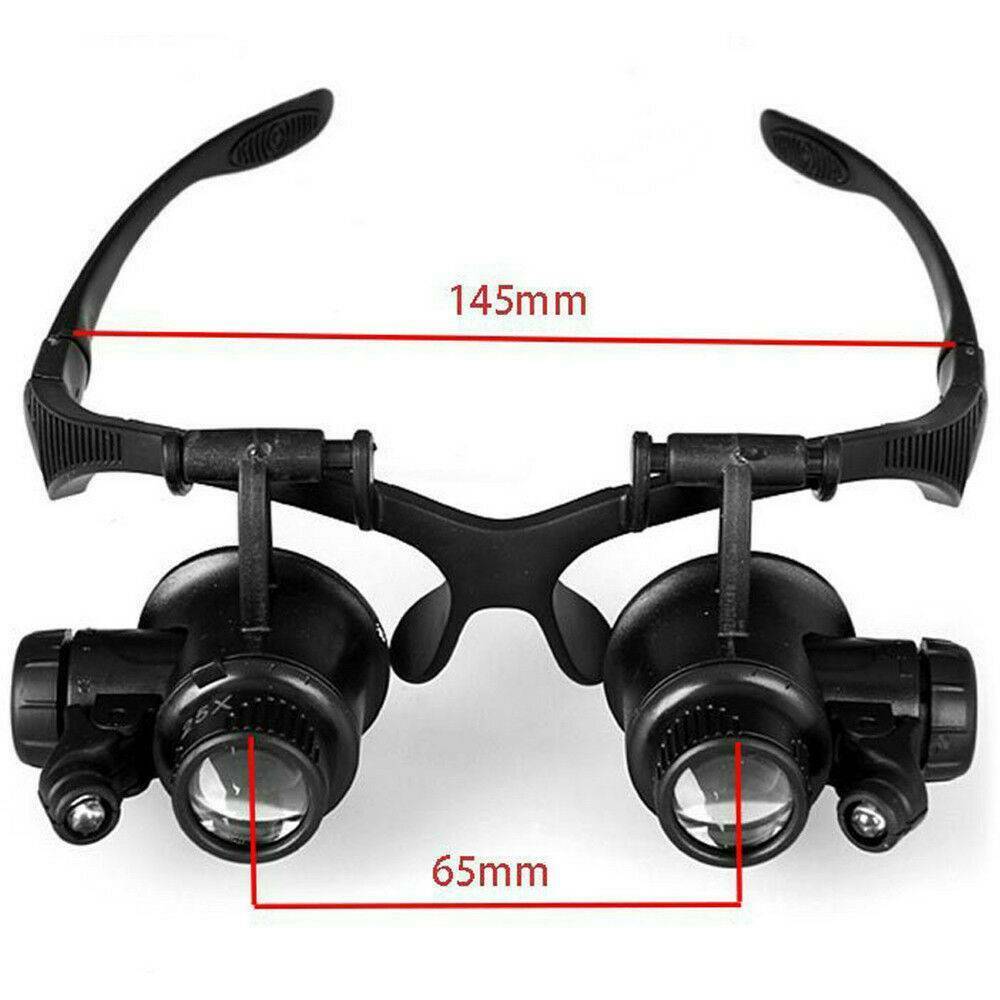 With LED Light 8-Lens Magnifier Magnifying Eye Glass Loupe Jeweler Watch Repair.