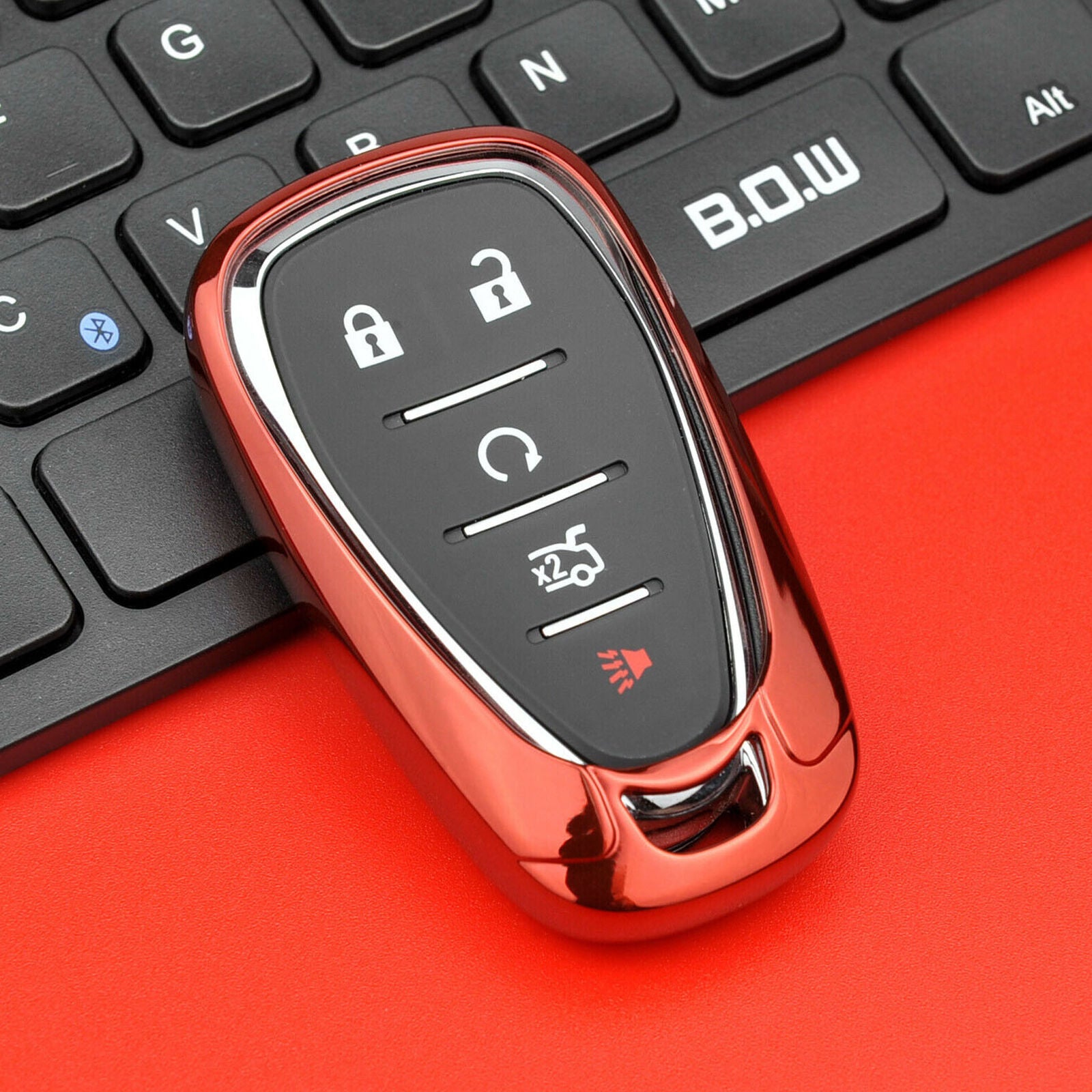 Red TPU Car Remote Key Case Cover For Chevrolet Cruze/Malibu/Camaro/Blazer/Trax