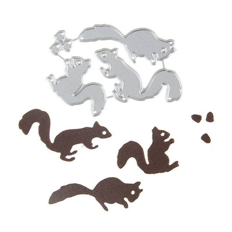 Christmas Squirrel nuts Set Cutting Dies For Scrapbooking Card Craft Deco.l8