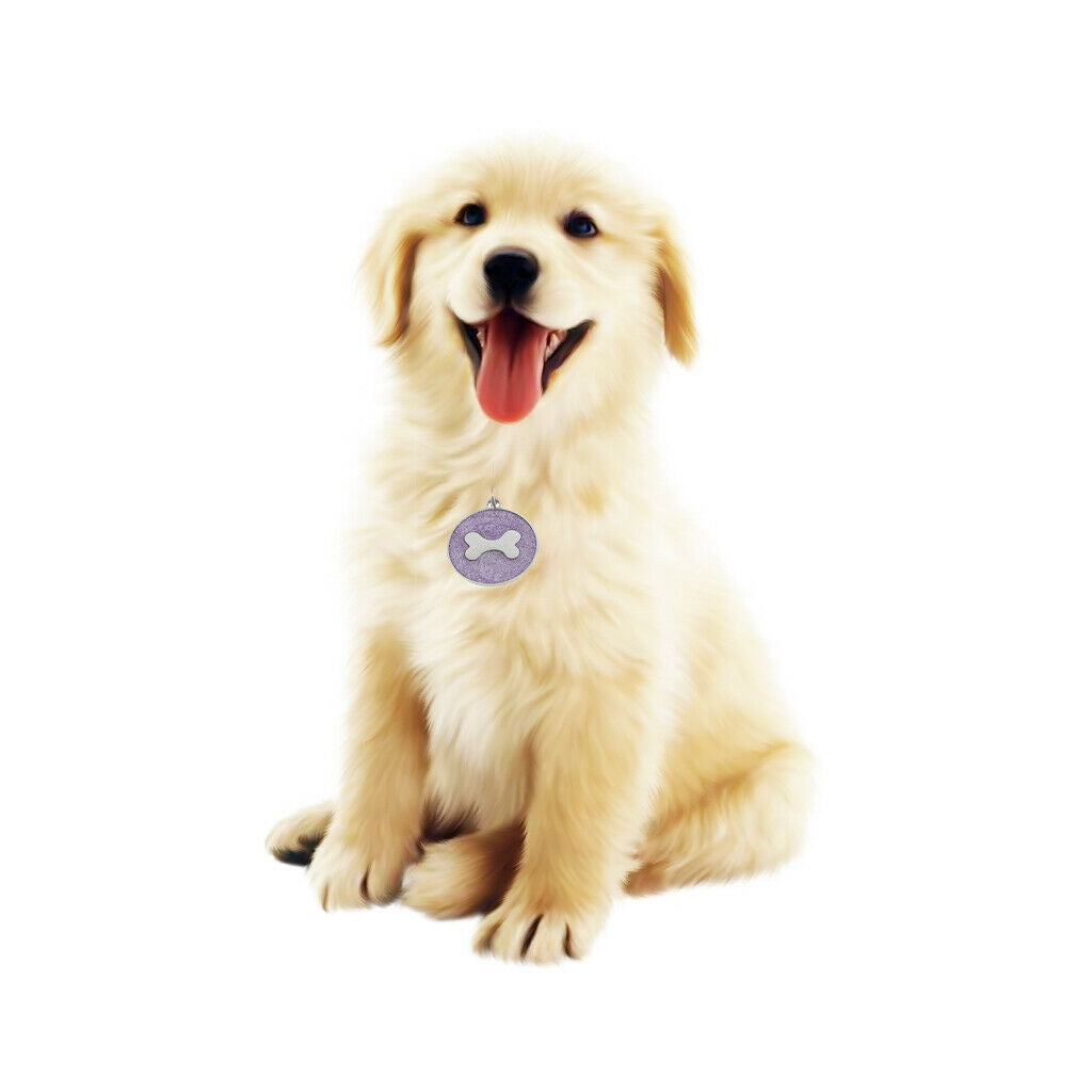 10 Pcs Puppy Dog Tags Pet Collar Accessories ID Necklace Round Bone Pendant