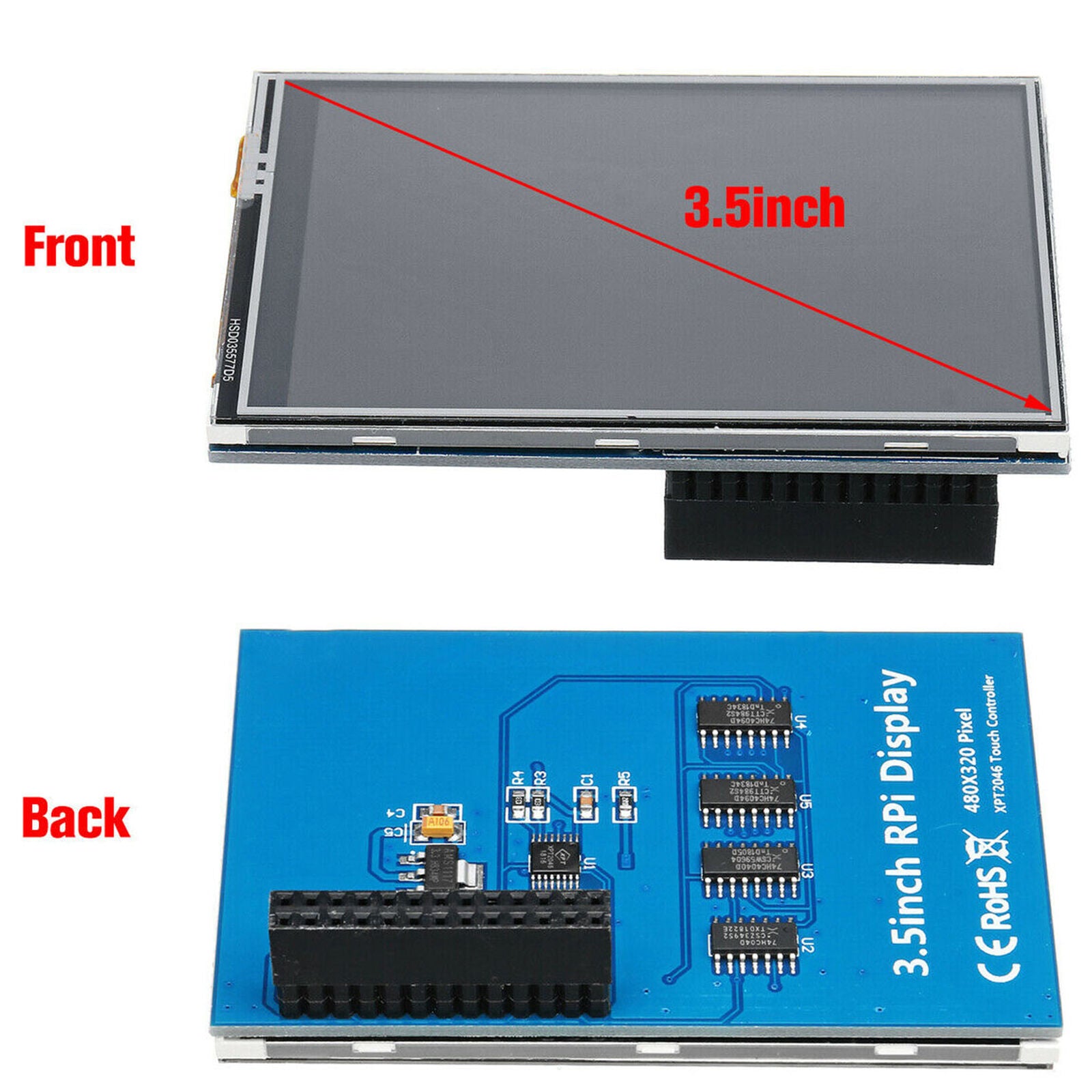3.5" 320*480 TFT Touch Screen LCD Display Case For Raspberry Pi A B A+ 2B 3B FD
