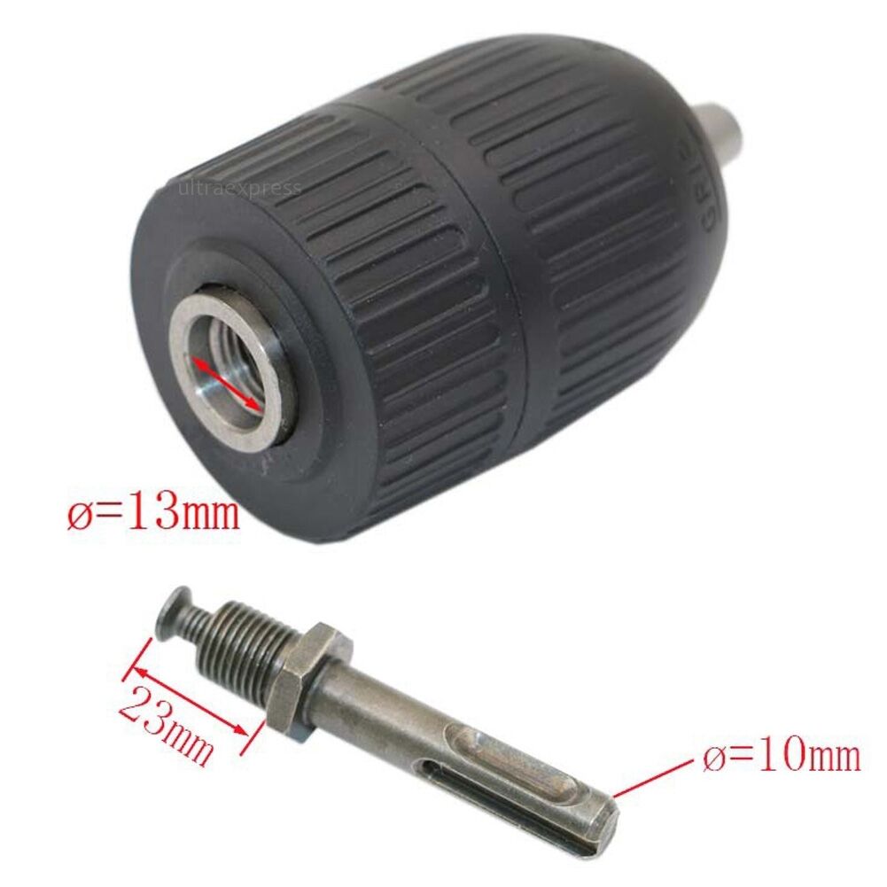 1/2-Inch 3-Jaw Metal Keyless Impact SDS Hammer Drill Chuck Hand Tool Set Fine