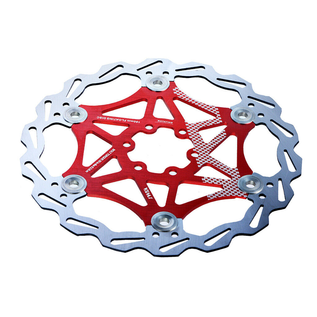 Bicycle Rotor MTB Road Bike Floating Brake Disc Rotors 6 Bolts 203MM Red