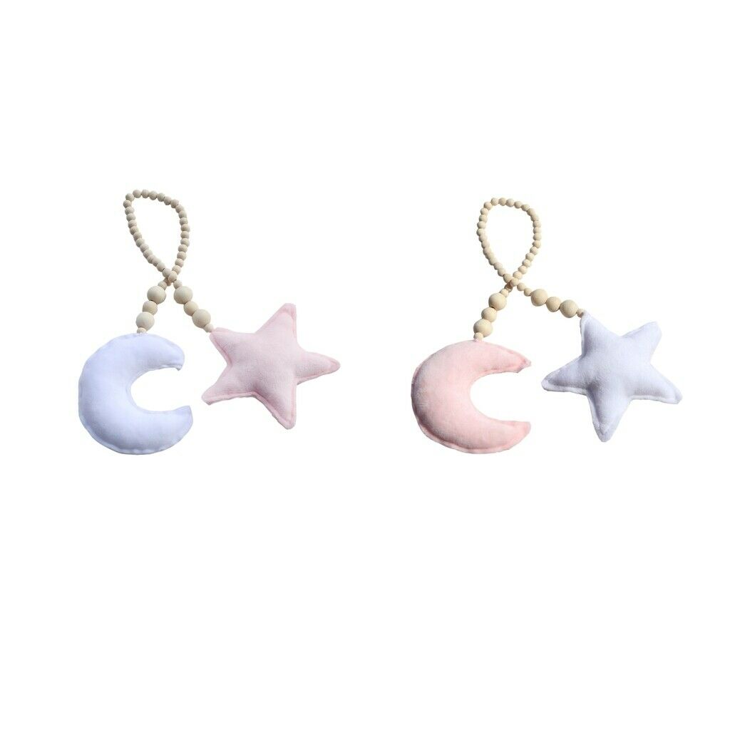 2pcs Curtain Tieback Rope Moon&Star Wall Hanging Handbag Pendant Crafts
