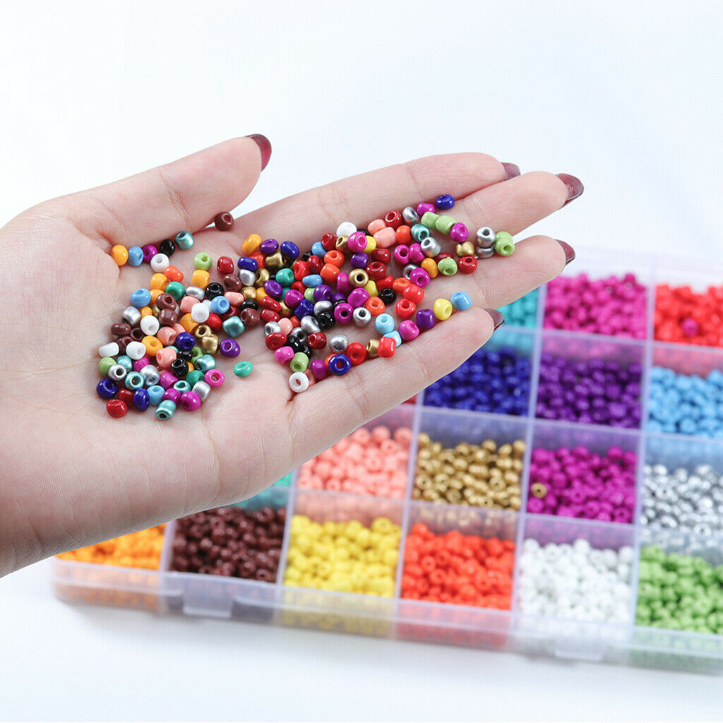 14523 Pack Lots Mini Beads Glass Beads Colorful Round Glass Beads Craft Beads