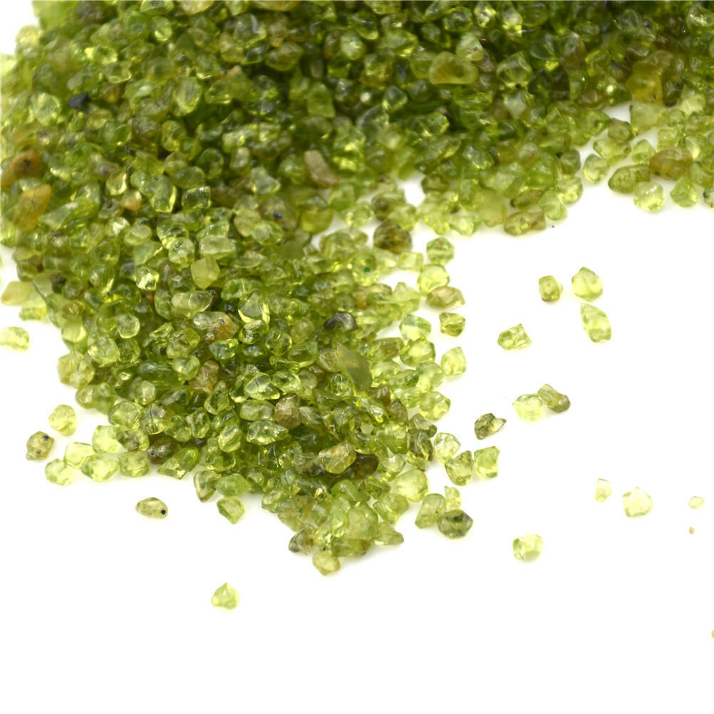 50g Natural Peridot Olivine Quartz Stone Rock Chip Lucky Heal Stones.Miner.l8