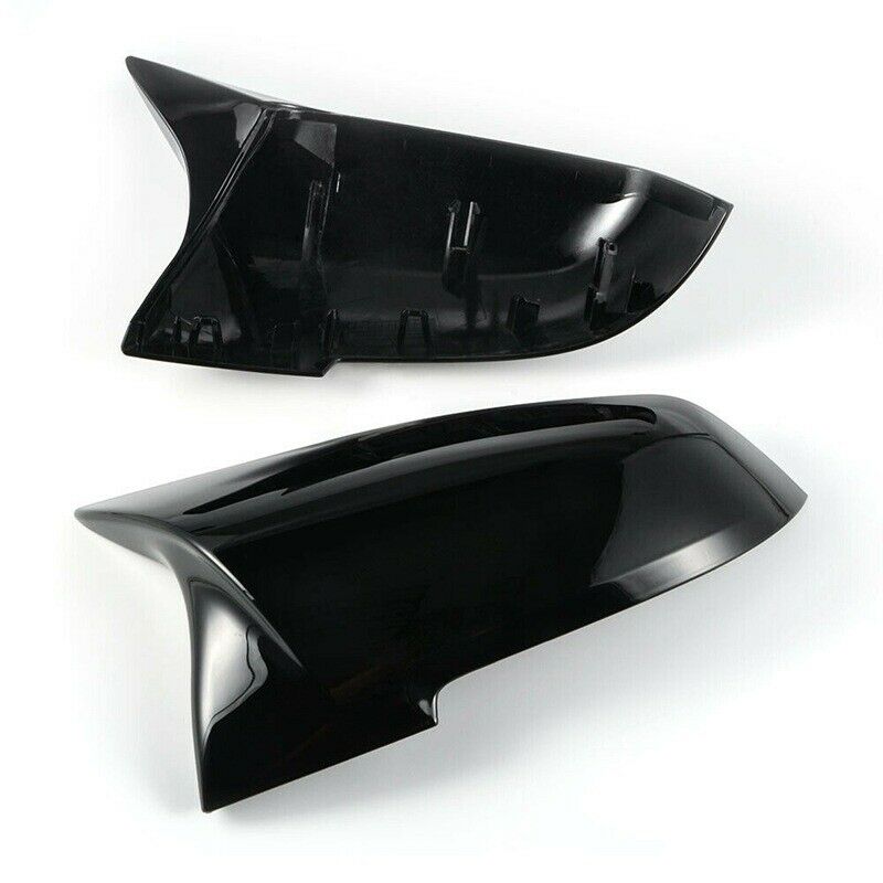 2Pcs Black Rearview Mirror Cover Cap for BMW Series 1 2 3 4 X M 220i 328i 420i